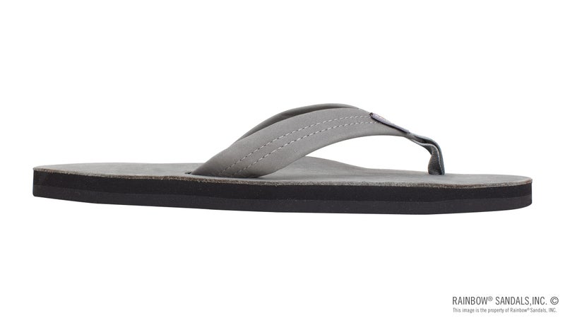 Rainbow Sandals Men's Premier Leather Single Layer Wide Strap with Arch, Grey, Men's Small 7.5-8.5 B(M) US - Image 4